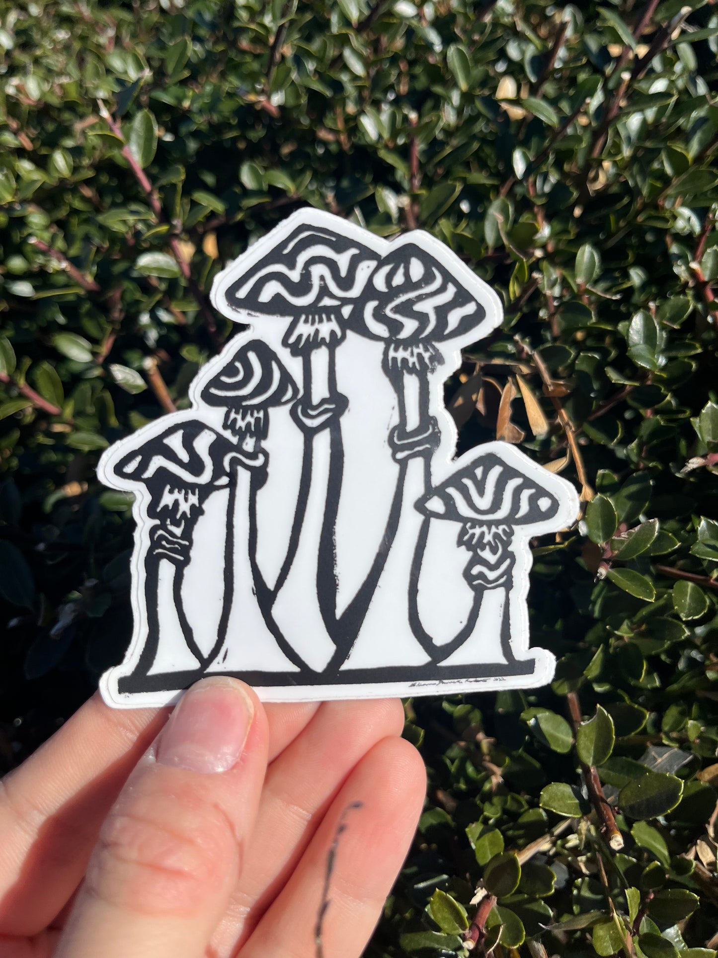 Black and White Linocut Stickers