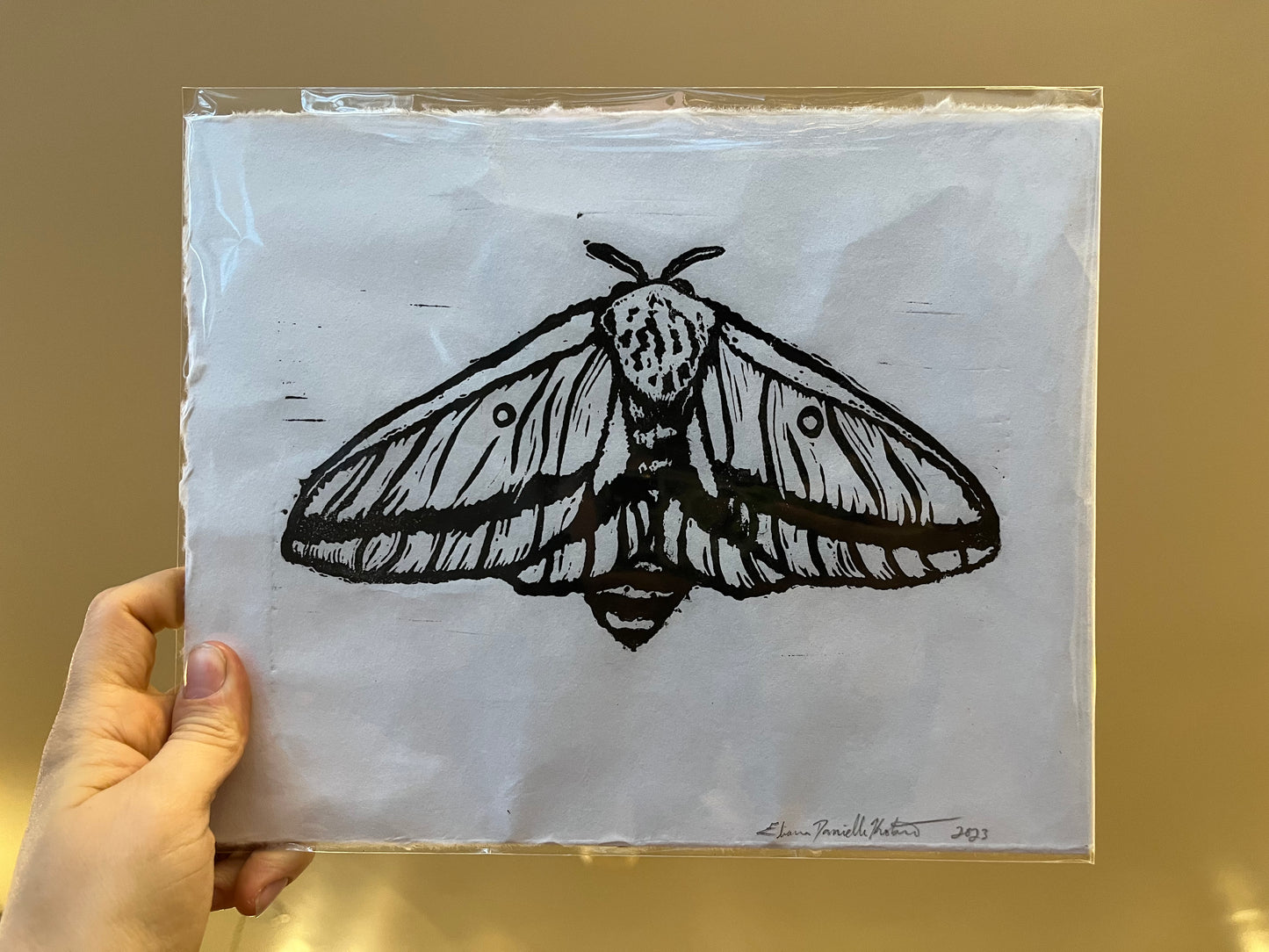 Moth II Linocut