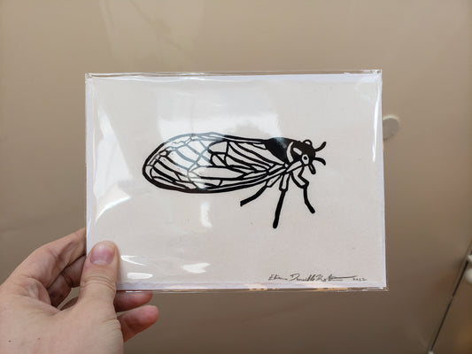 Cicada Linocut