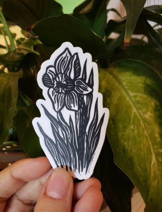Black and White Linocut Stickers