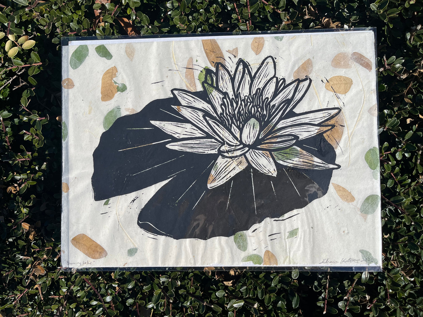 "Blooming" Linocut