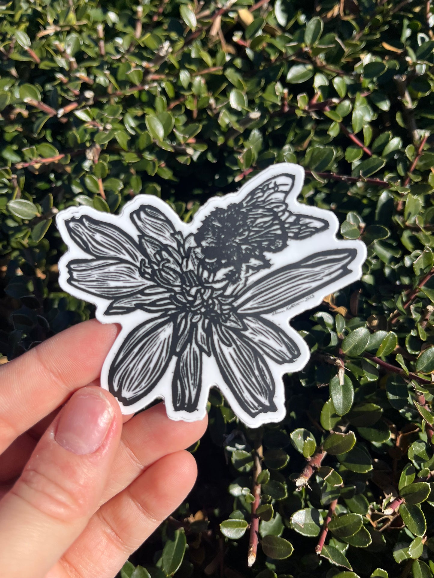 Black and White Linocut Stickers