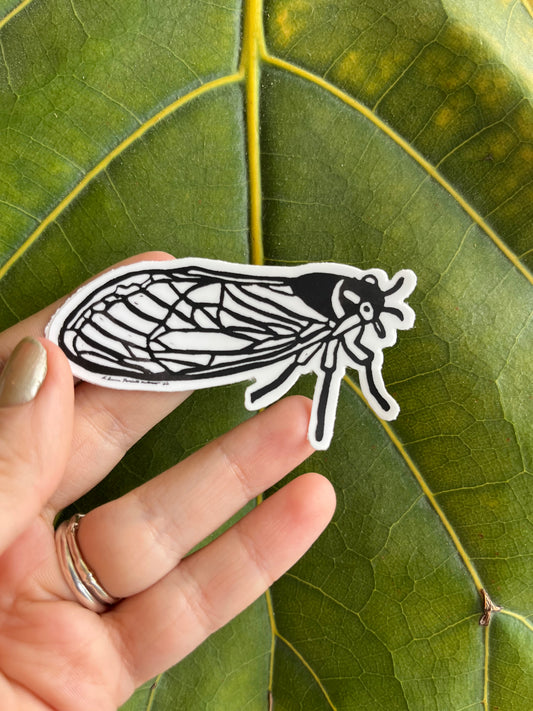 Black and White Linocut Stickers