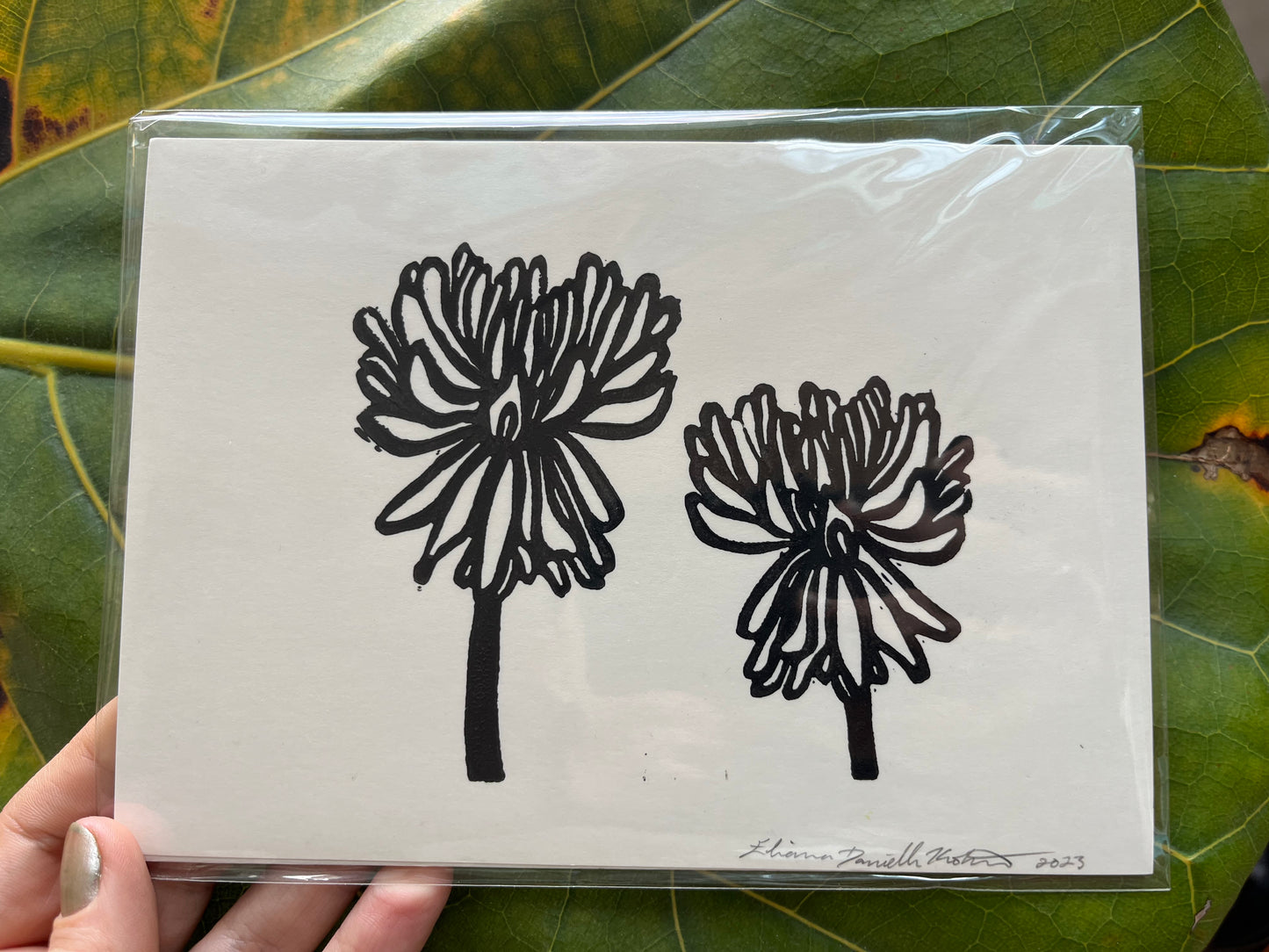 Clover Pair Linocut
